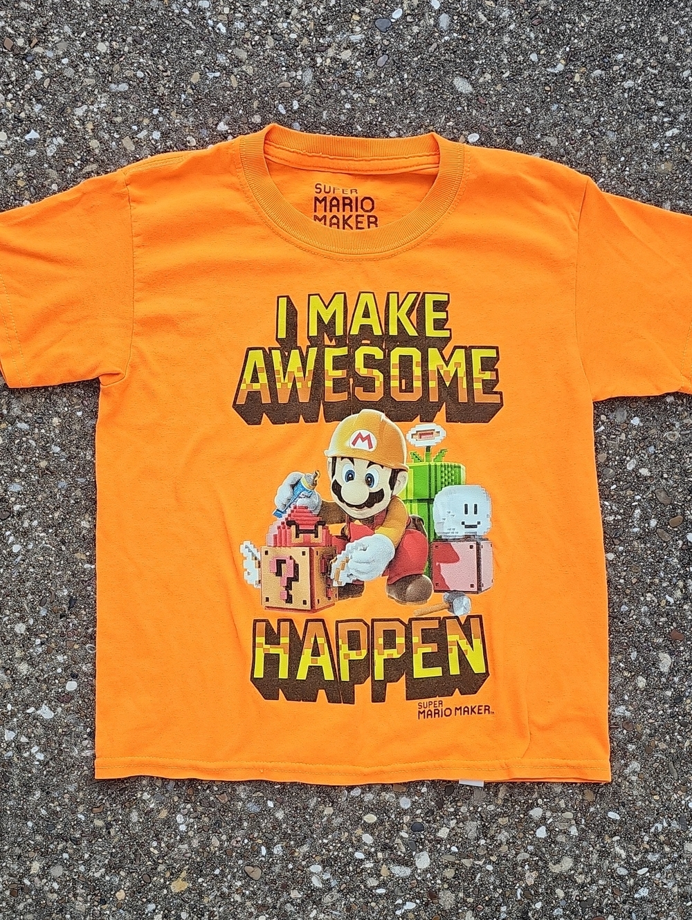 Nintendo Orange Super Mario Maker I Make Awesome Happen Kids T-Shirt